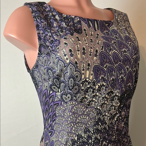 CONNECTED Women’s Paisley Floral Print Sleeveless Sheath Dress Sz 10 - Picture 3 of 11